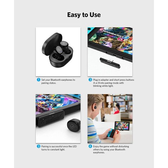 NIB FOUR x1Mii MiiLink Wireless Bluetooth Audio Transmitter PS5-Nintendo Switch - Picture 3 of 10